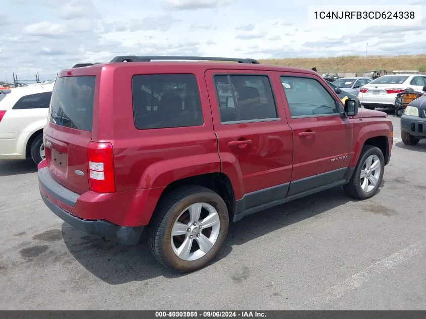 2012 Jeep Patriot Latitude VIN: 1C4NJRFB3CD624338 Lot: 40301051