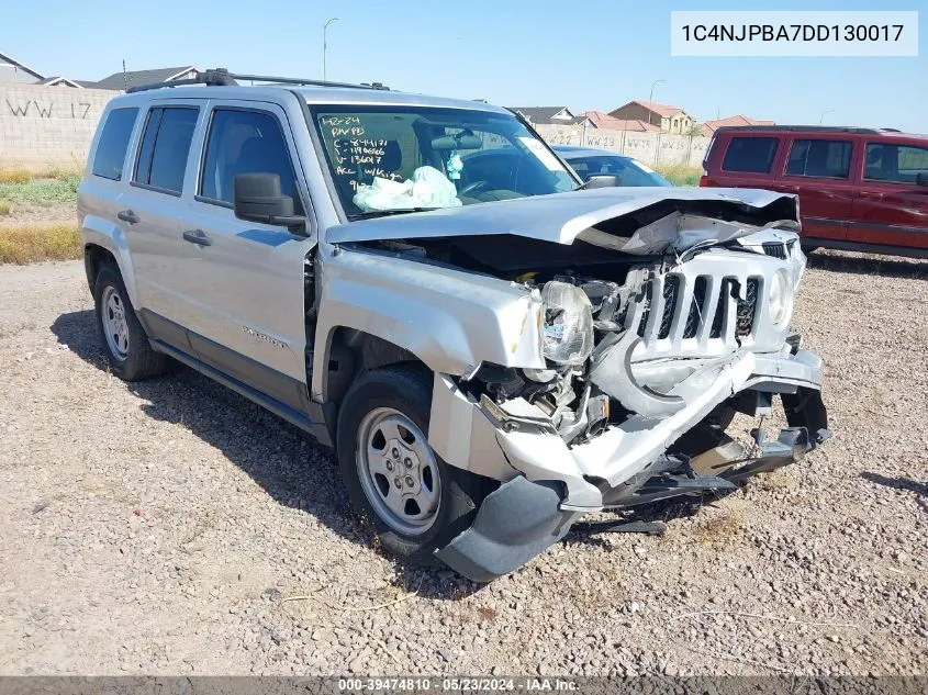 2013 Jeep Patriot Sport VIN: 1C4NJPBA7DD130017 Lot: 39474810