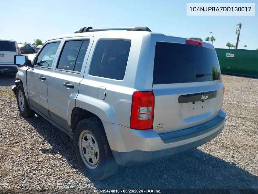 1C4NJPBA7DD130017 2013 Jeep Patriot Sport