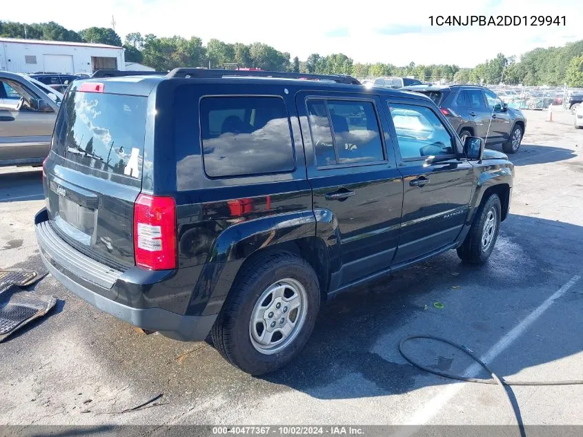 2013 Jeep Patriot Sport VIN: 1C4NJPBA2DD129941 Lot: 40477367