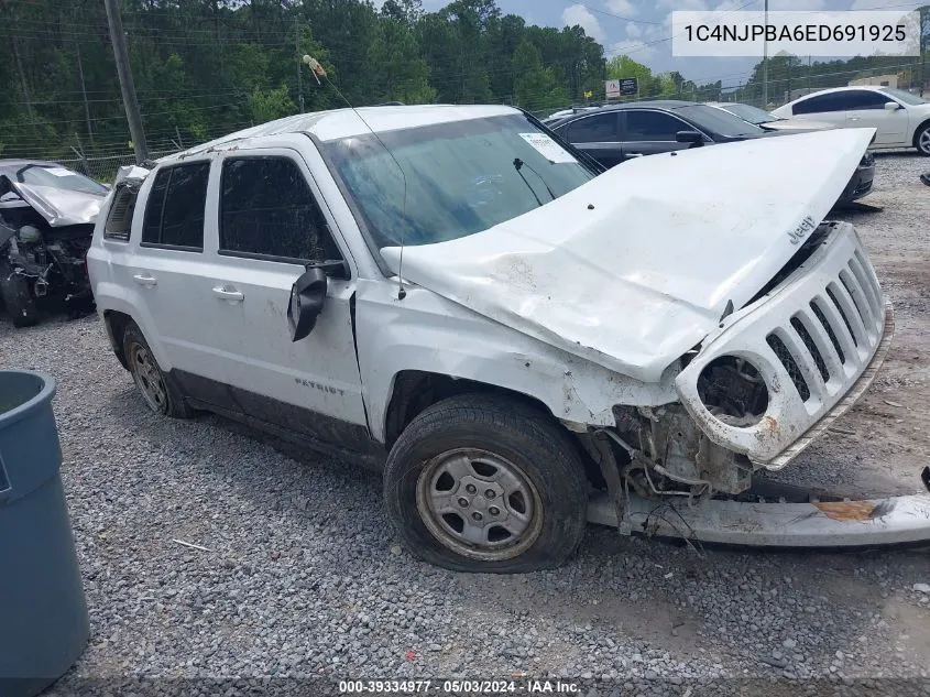 2014 Jeep Patriot Sport VIN: 1C4NJPBA6ED691925 Lot: 39334977