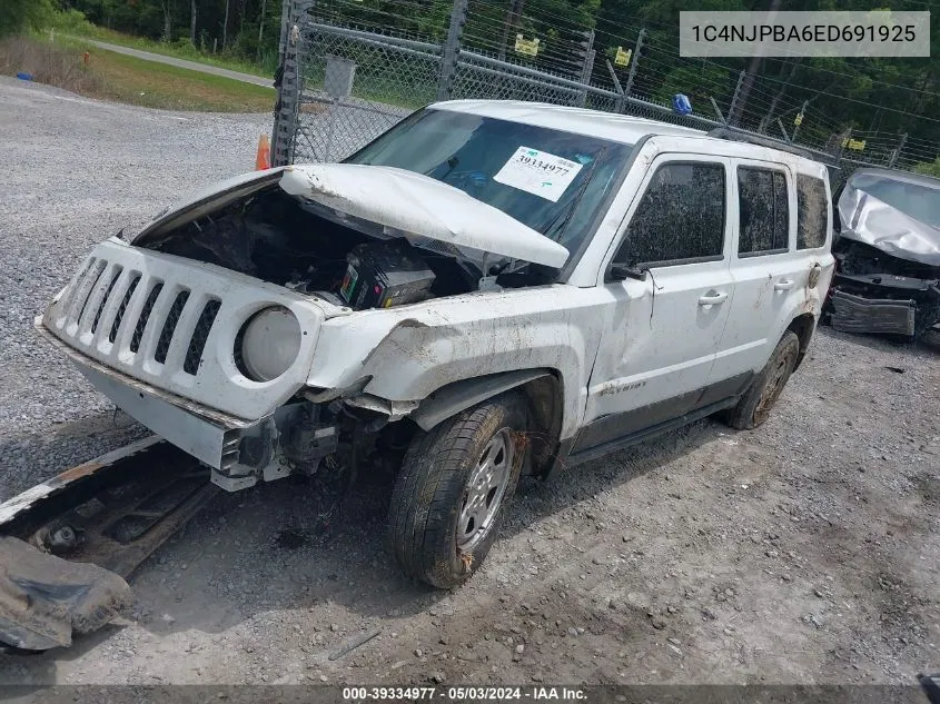 2014 Jeep Patriot Sport VIN: 1C4NJPBA6ED691925 Lot: 39334977