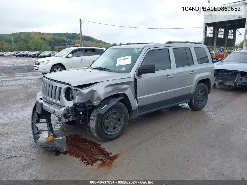 2014 Jeep Patriot Sport VIN: 1C4NJPBA0ED869652 Lot: 40437094