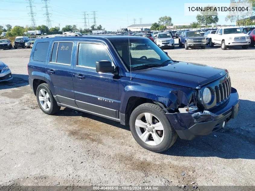 2014 Jeep Patriot Latitude VIN: 1C4NJPFA1ED651004 Lot: 40498510