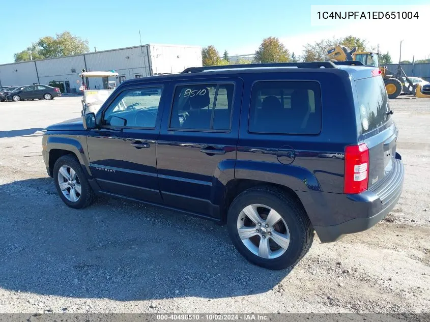 2014 Jeep Patriot Latitude VIN: 1C4NJPFA1ED651004 Lot: 40498510