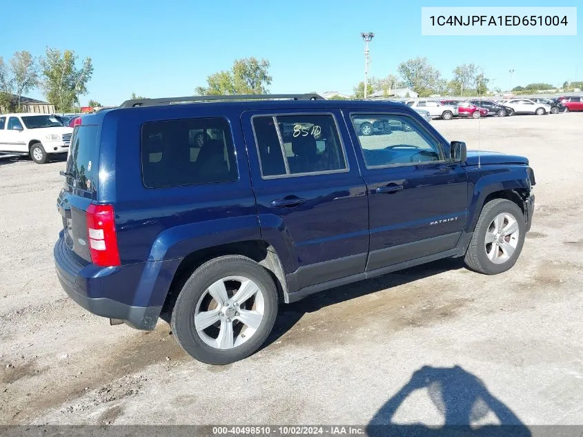 1C4NJPFA1ED651004 2014 Jeep Patriot Latitude