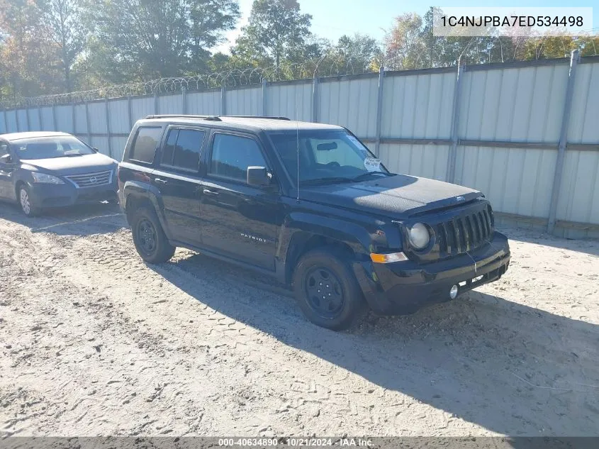 2014 Jeep Patriot Sport VIN: 1C4NJPBA7ED534498 Lot: 40634890