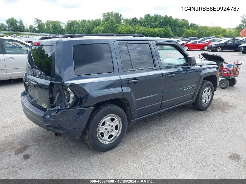 2014 Jeep Patriot Sport VIN: 1C4NJRBB8ED924787 Lot: 40694408