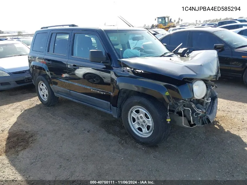 2014 Jeep Patriot Sport VIN: 1C4NJPBA4ED585294 Lot: 40750111