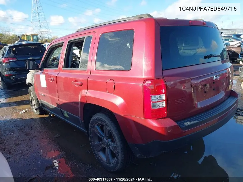 2014 Jeep Patriot High Altitude VIN: 1C4NJPFA7ED849716 Lot: 40917637