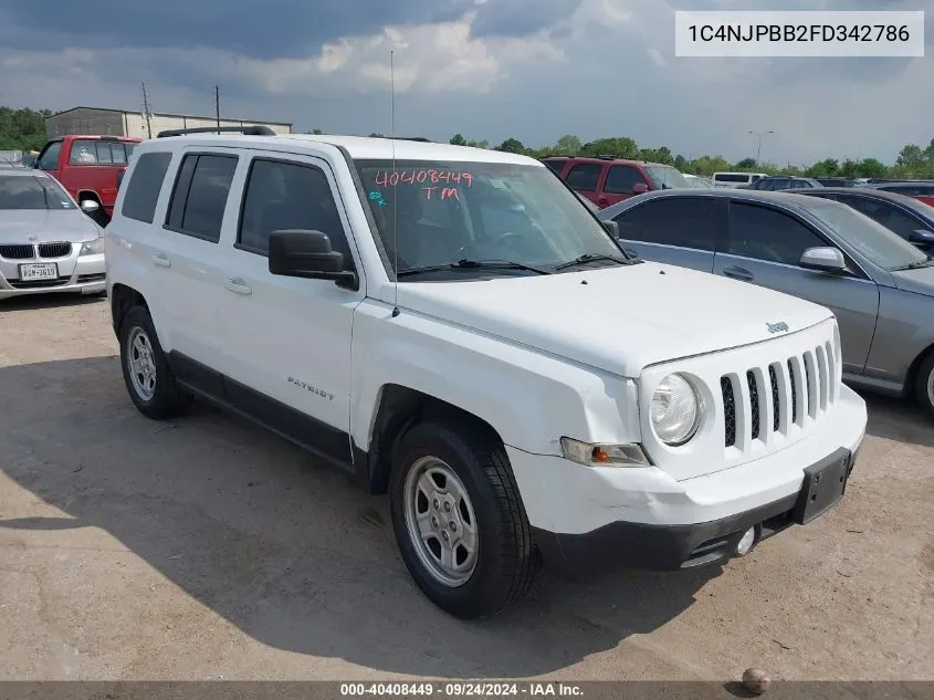 2015 Jeep Patriot Sport VIN: 1C4NJPBB2FD342786 Lot: 40408449