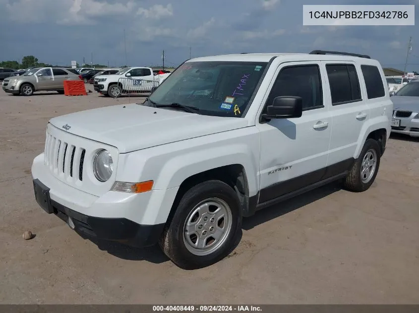 2015 Jeep Patriot Sport VIN: 1C4NJPBB2FD342786 Lot: 40408449