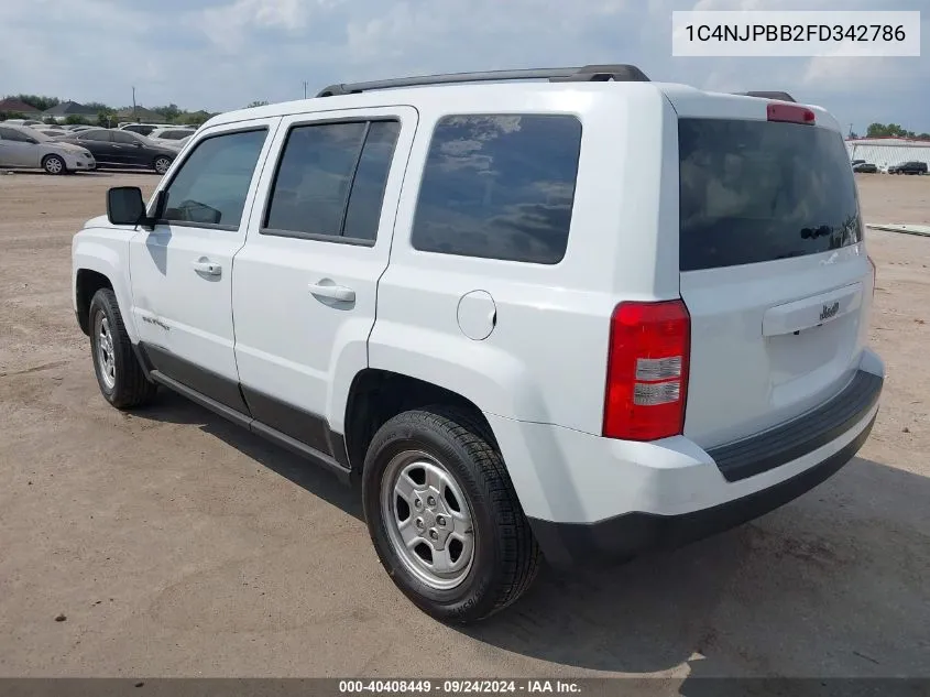 1C4NJPBB2FD342786 2015 Jeep Patriot Sport