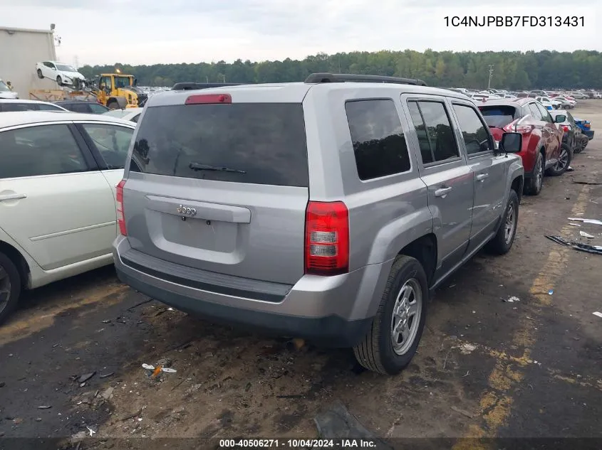 2015 Jeep Patriot Sport VIN: 1C4NJPBB7FD313431 Lot: 40506271