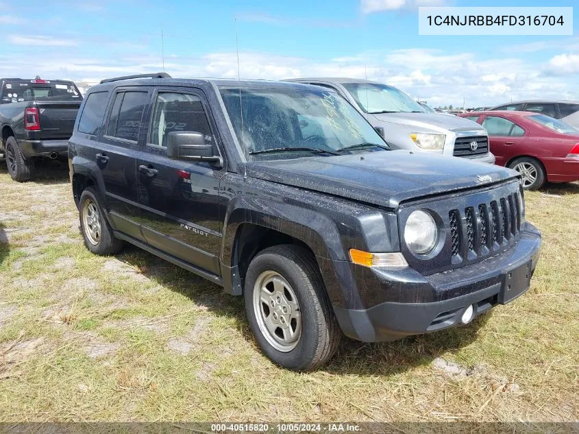 2015 Jeep Patriot Sport VIN: 1C4NJRBB4FD316704 Lot: 40515820