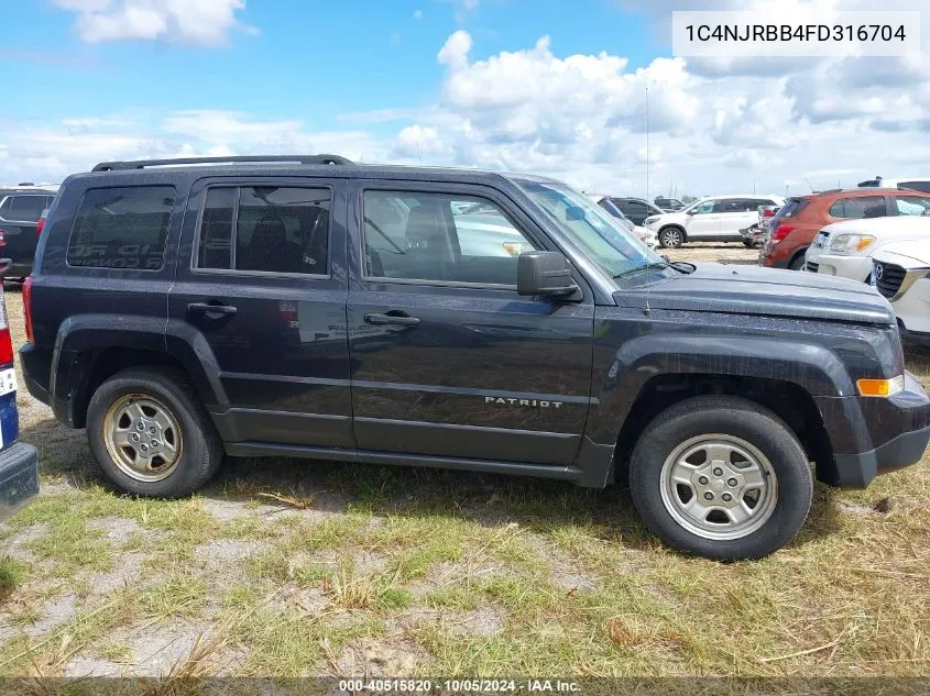 2015 Jeep Patriot Sport VIN: 1C4NJRBB4FD316704 Lot: 40515820