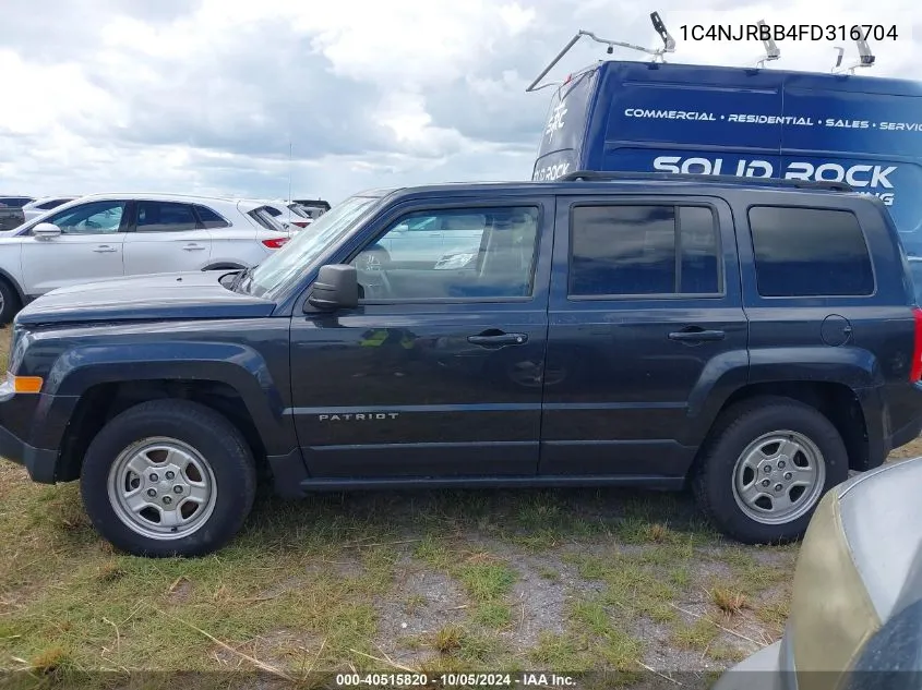 2015 Jeep Patriot Sport VIN: 1C4NJRBB4FD316704 Lot: 40515820