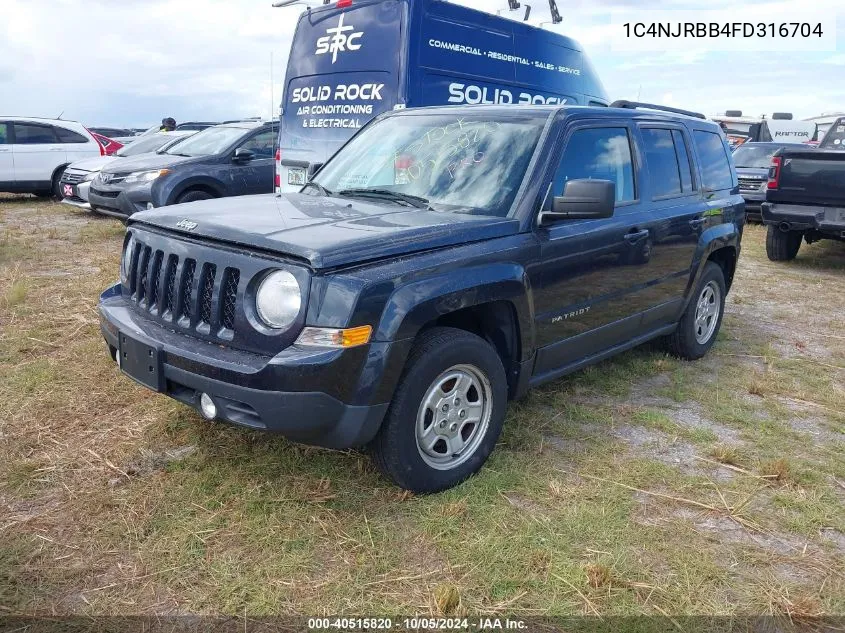 2015 Jeep Patriot Sport VIN: 1C4NJRBB4FD316704 Lot: 40515820