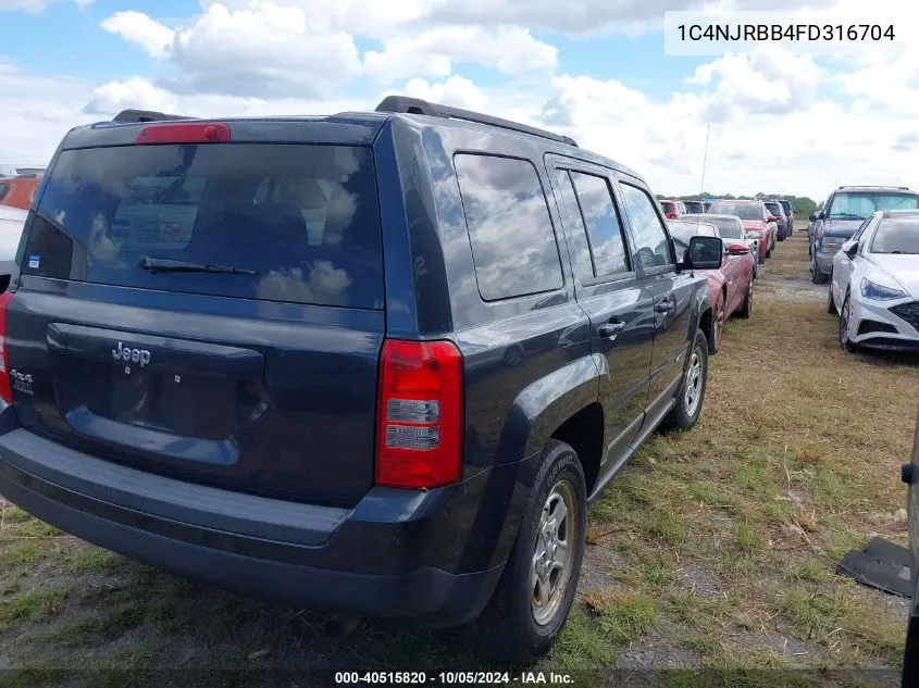 2015 Jeep Patriot Sport VIN: 1C4NJRBB4FD316704 Lot: 40515820