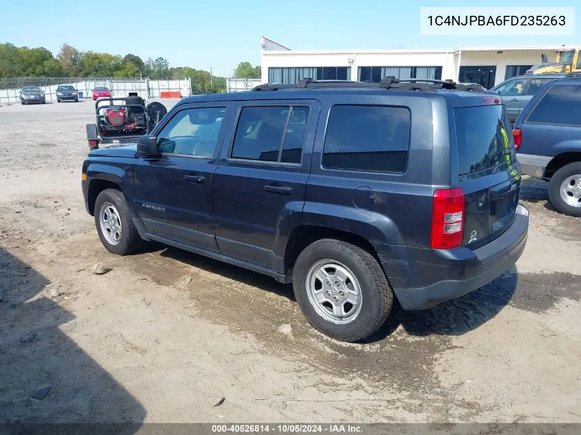 2015 Jeep Patriot Sport VIN: 1C4NJPBA6FD235263 Lot: 40526814