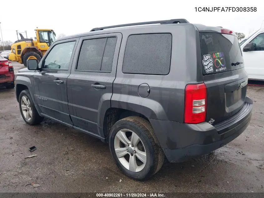 2015 Jeep Patriot Latitude VIN: 1C4NJPFA7FD308358 Lot: 40902261