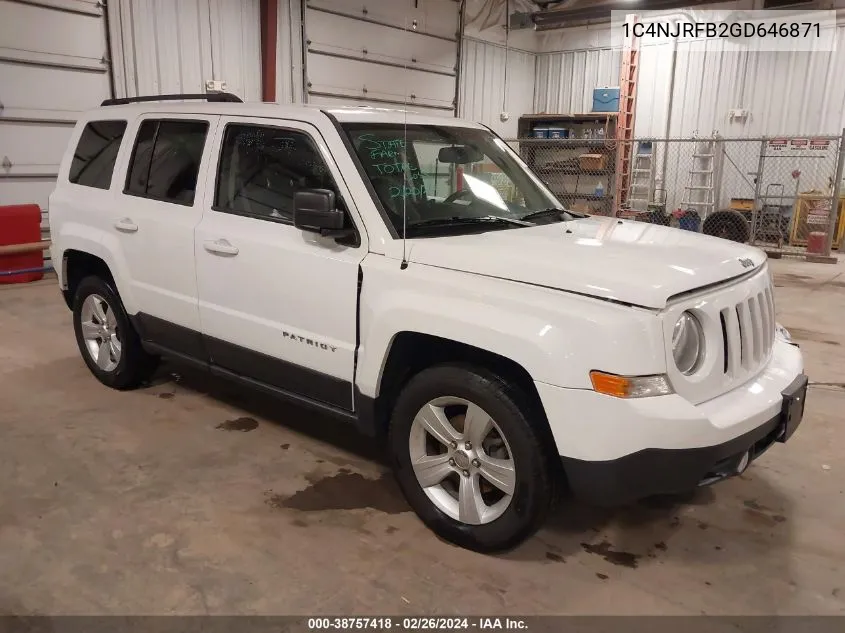 2016 Jeep Patriot Latitude VIN: 1C4NJRFB2GD646871 Lot: 38757418