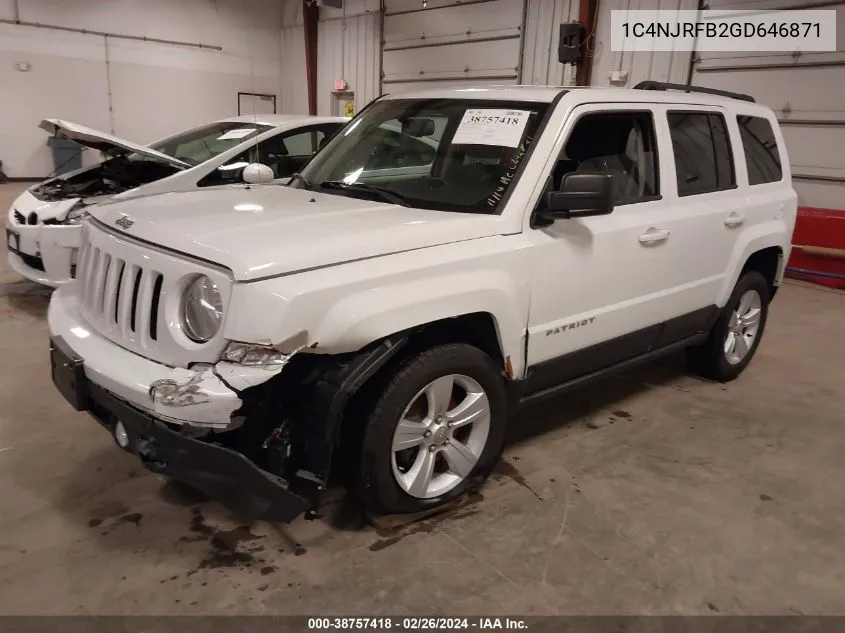 2016 Jeep Patriot Latitude VIN: 1C4NJRFB2GD646871 Lot: 38757418