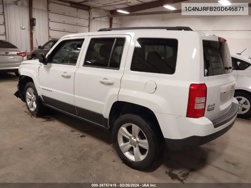 2016 Jeep Patriot Latitude VIN: 1C4NJRFB2GD646871 Lot: 38757418