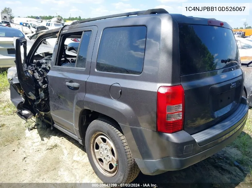 2016 Jeep Patriot Sport VIN: 1C4NJPBB1GD526067 Lot: 39925359