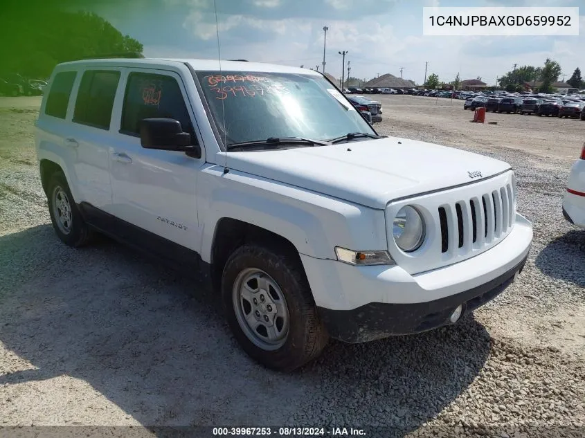 2016 Jeep Patriot Sport VIN: 1C4NJPBAXGD659952 Lot: 39967253