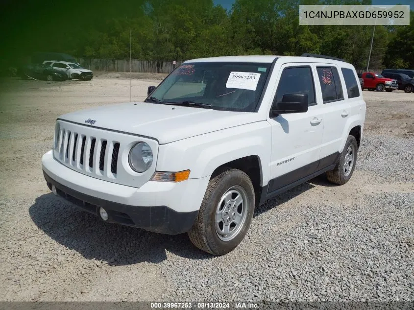 1C4NJPBAXGD659952 2016 Jeep Patriot Sport