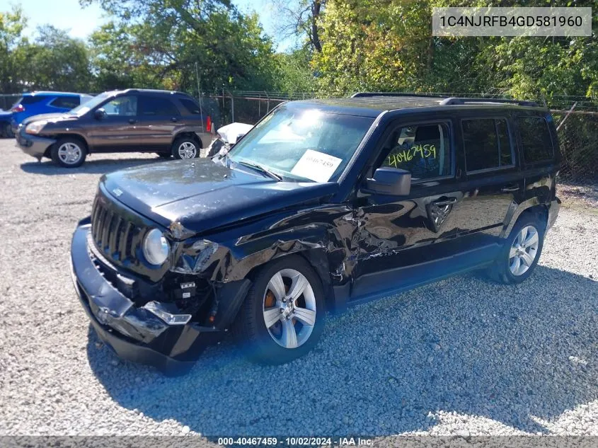 2016 Jeep Patriot Latitude VIN: 1C4NJRFB4GD581960 Lot: 40467459