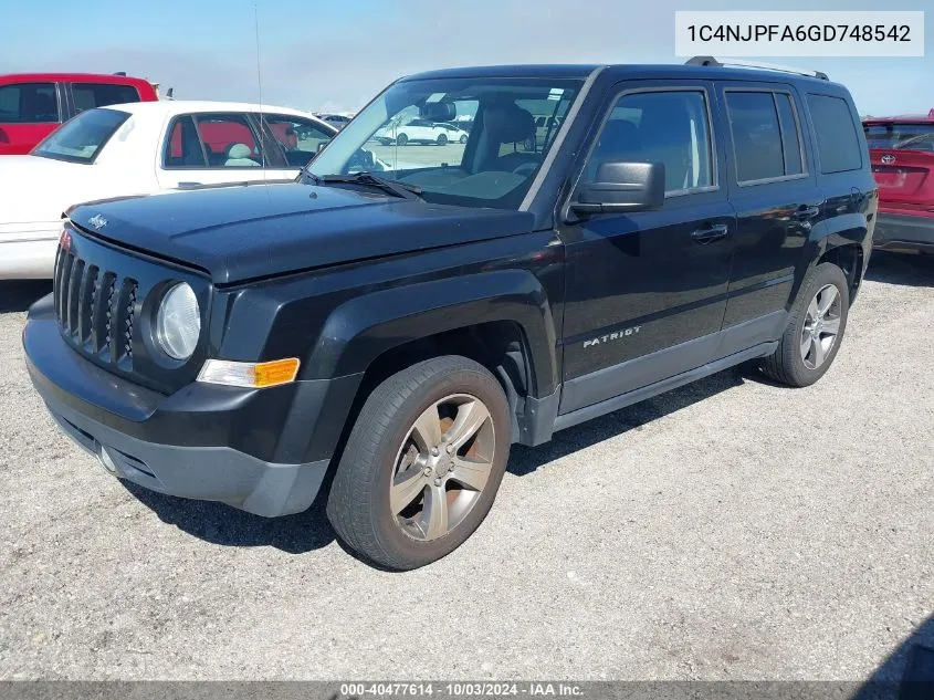 2016 Jeep Patriot High Altitude Edition VIN: 1C4NJPFA6GD748542 Lot: 40477614