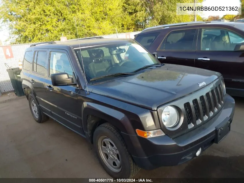 2016 Jeep Patriot Sport VIN: 1C4NJRBB6GD521362 Lot: 40501775