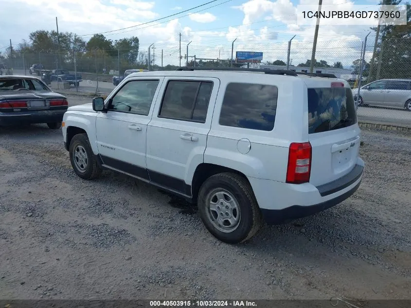 1C4NJPBB4GD737960 2016 Jeep Patriot Sport