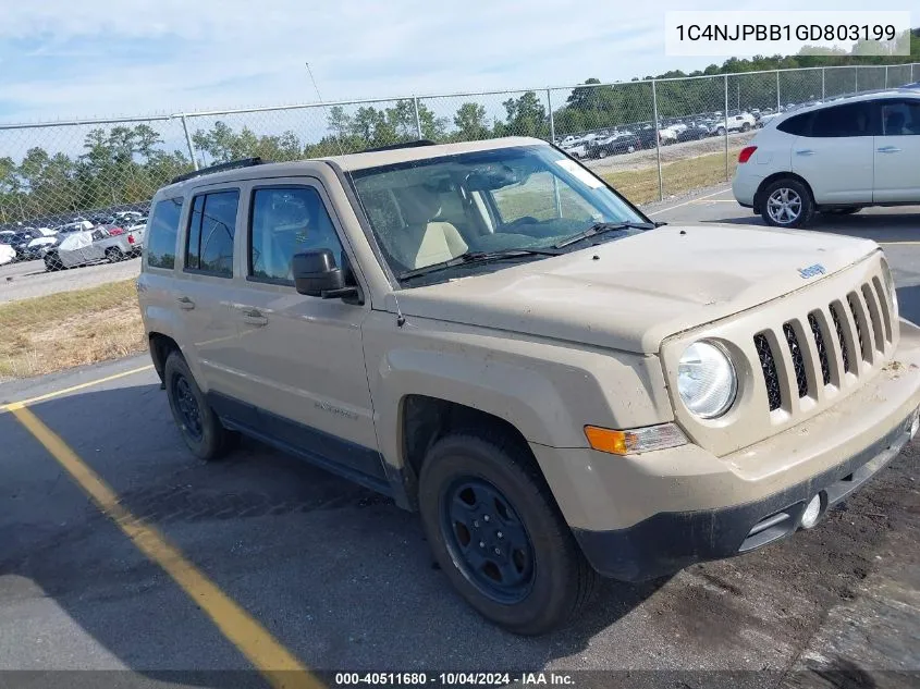 2016 Jeep Patriot Sport VIN: 1C4NJPBB1GD803199 Lot: 40511680