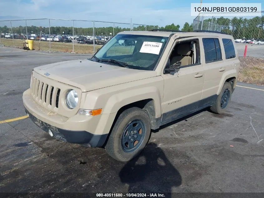 2016 Jeep Patriot Sport VIN: 1C4NJPBB1GD803199 Lot: 40511680