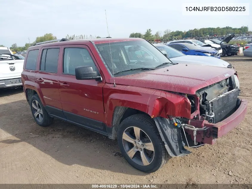 2016 Jeep Patriot High Altitude Edition VIN: 1C4NJRFB2GD580225 Lot: 40516229