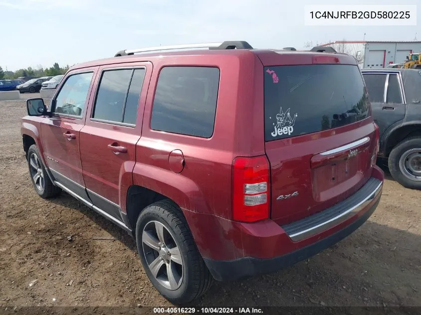 1C4NJRFB2GD580225 2016 Jeep Patriot High Altitude Edition