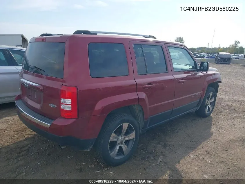 1C4NJRFB2GD580225 2016 Jeep Patriot High Altitude Edition