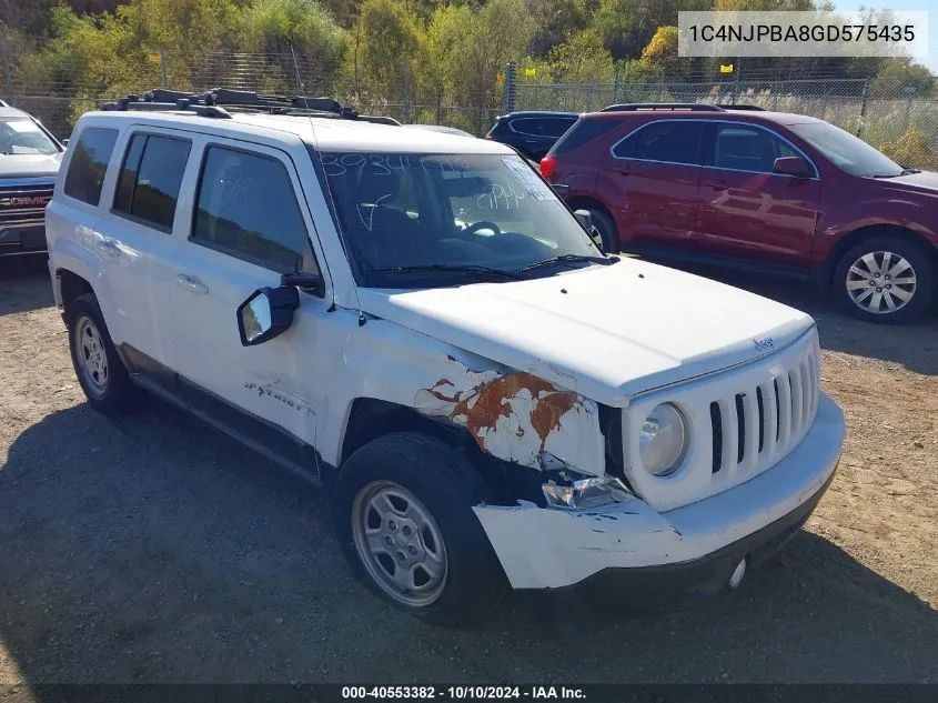 2016 Jeep Patriot Sport VIN: 1C4NJPBA8GD575435 Lot: 40553382