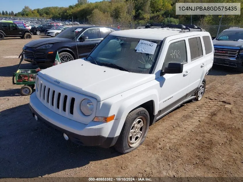 2016 Jeep Patriot Sport VIN: 1C4NJPBA8GD575435 Lot: 40553382