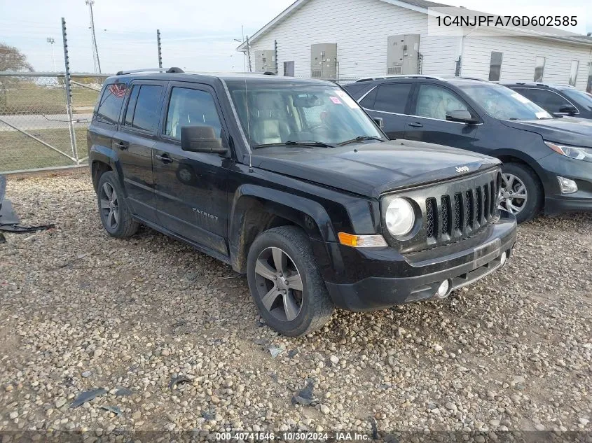 2016 Jeep Patriot High Altitude Edition VIN: 1C4NJPFA7GD602585 Lot: 40741546