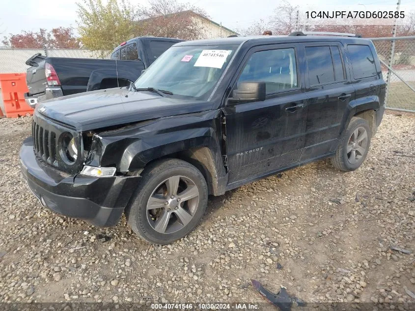 2016 Jeep Patriot High Altitude Edition VIN: 1C4NJPFA7GD602585 Lot: 40741546