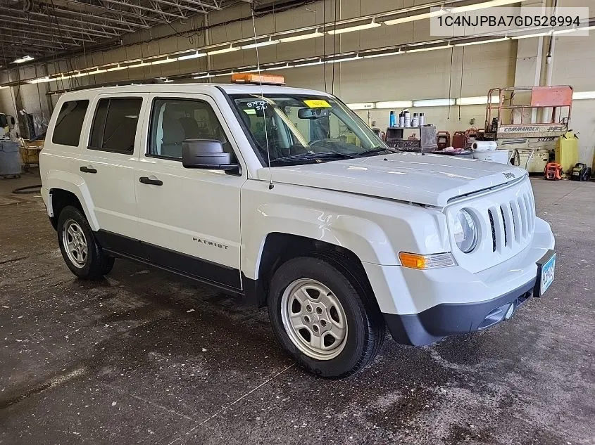 2016 Jeep Patriot Sport VIN: 1C4NJPBA7GD528994 Lot: 40757247