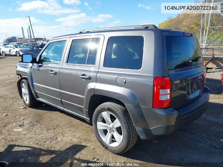 2016 Jeep Patriot Latitude VIN: 1C4NJPFA2GD722360 Lot: 40805906