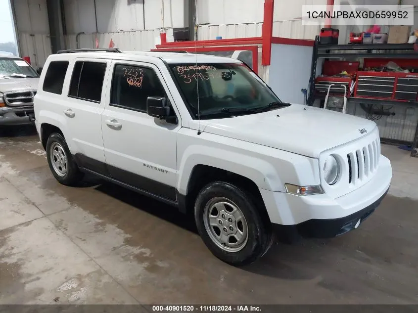 2016 Jeep Patriot Sport VIN: 1C4NJPBAXGD659952 Lot: 40901520