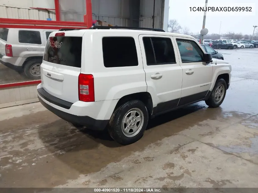 2016 Jeep Patriot Sport VIN: 1C4NJPBAXGD659952 Lot: 40901520