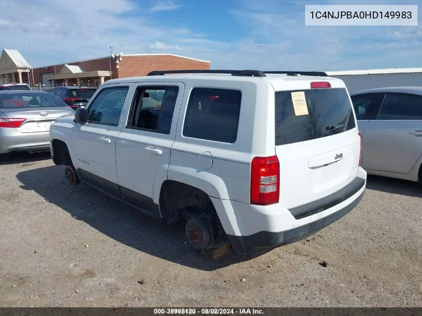 2017 Jeep Patriot Sport Fwd VIN: 1C4NJPBA0HD149983 Lot: 39995120