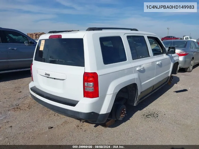 2017 Jeep Patriot Sport Fwd VIN: 1C4NJPBA0HD149983 Lot: 39995120